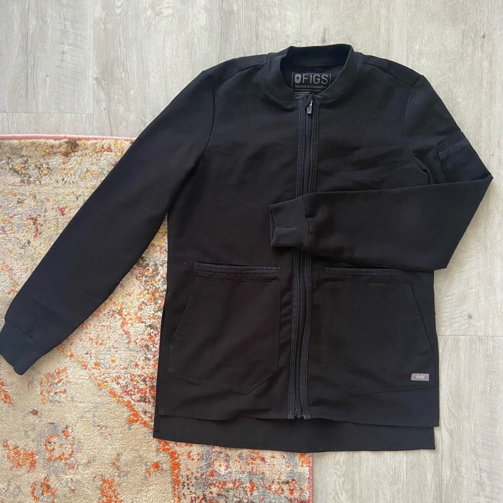 Figs Black Bellery Scrub Jacket